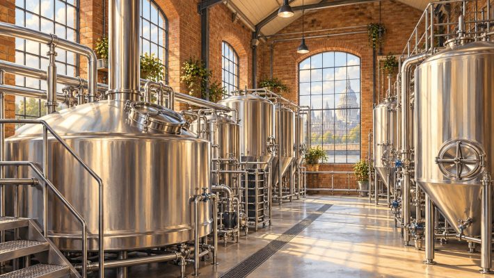 AI-generated illustration for Camden Town Brewery; not actual premises, products, people or equipment.