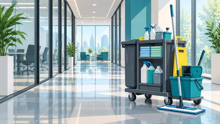 AI-generated illustration for Mitie Cleaning & Environmental Services Limited; not actual premises, products, people or equipment.